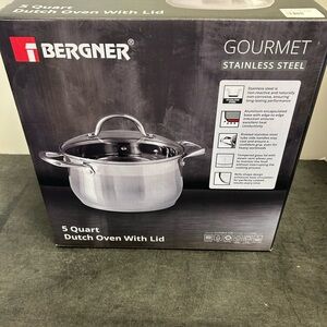 Bergner Gourmet stainless steel 5  quart Dutch Oven w Lid